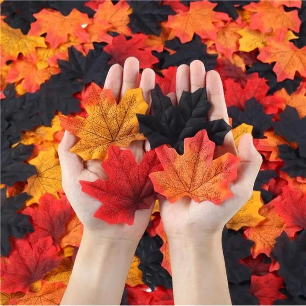 2PC Fall Garland and 200PC Fall Leaves Bulk for Fall Home Decorations
